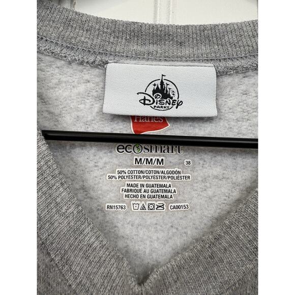 Disney Gray Cropped Printed Theme Park Crew Neck Sweater - Medium #171 - Picture 6 of 13